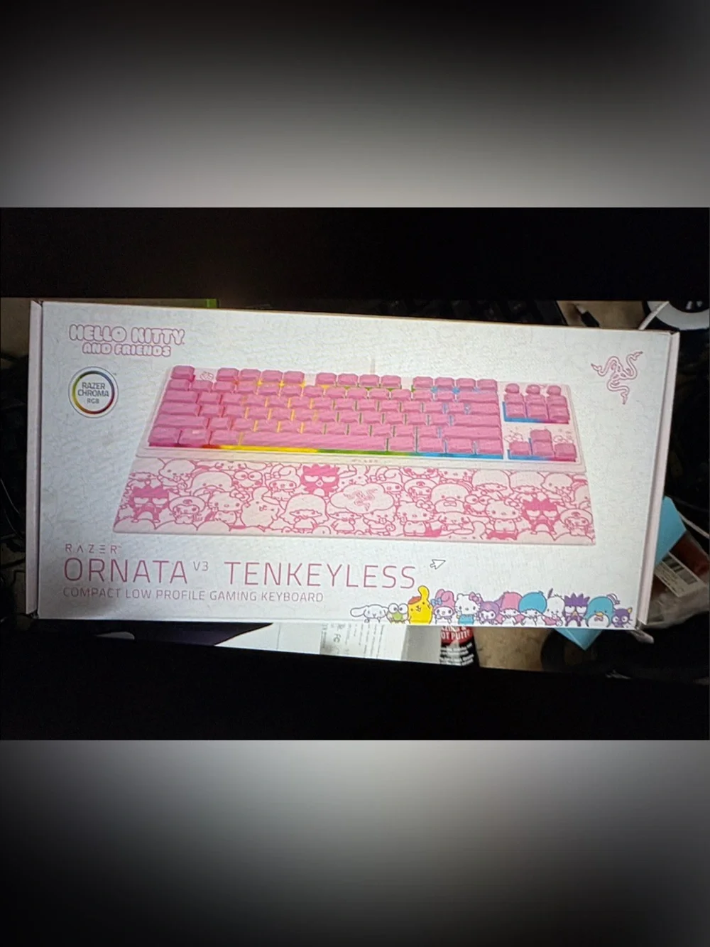 Razer Ornata V3 TKL Hello Kitty Pink & Yellow Tenkeyless Gaming Keyboard